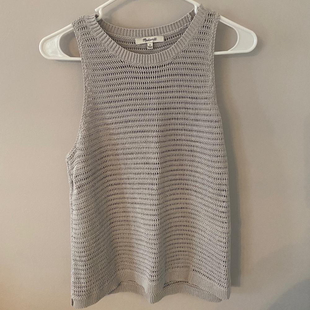 Madewell light grey knit tank top medium